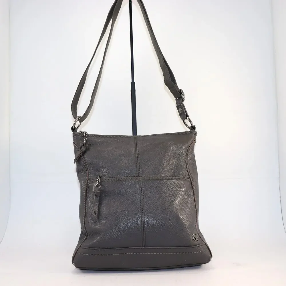 the sak Iris Pebbled Leather Crossbody‎ bag Gray